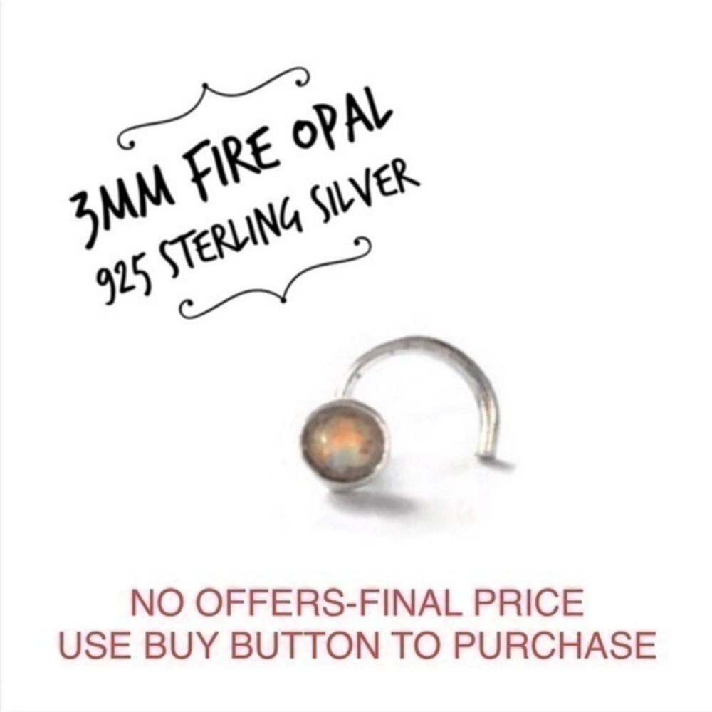 Mood Therapy White Fire Opal Nose Screw